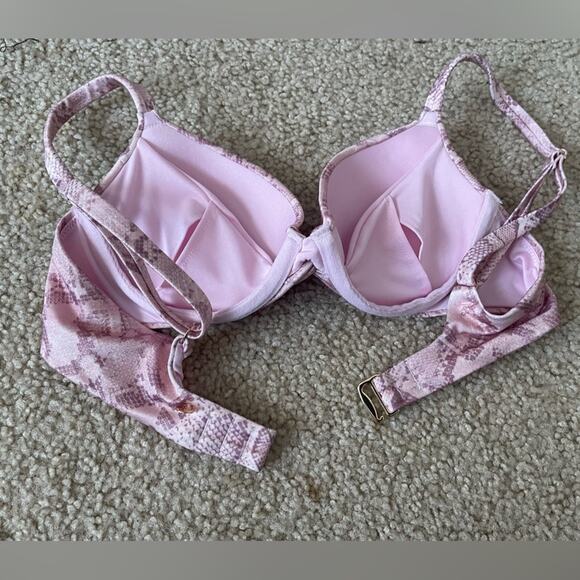 Victoria’s Secret Pink/Rose Animal Print Bikini Top Swim Size S/ 34A - Picture 3 of 4
